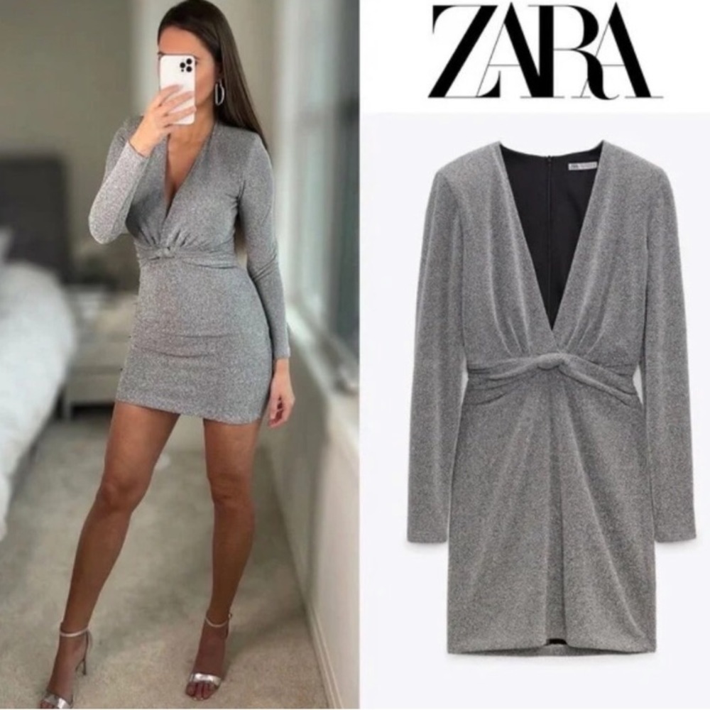 ZARA DRESS WITH METALLIC THREAD BRAND NEW WITH TAGS BLOGGERS FAV MEDIUM